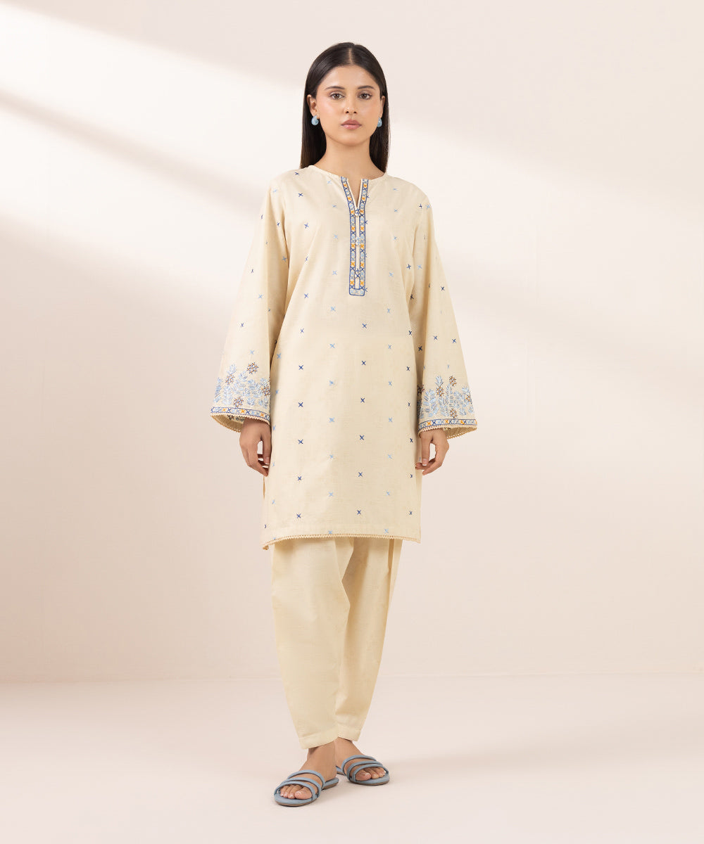 Embroidered Cotton Jacquard Shirt